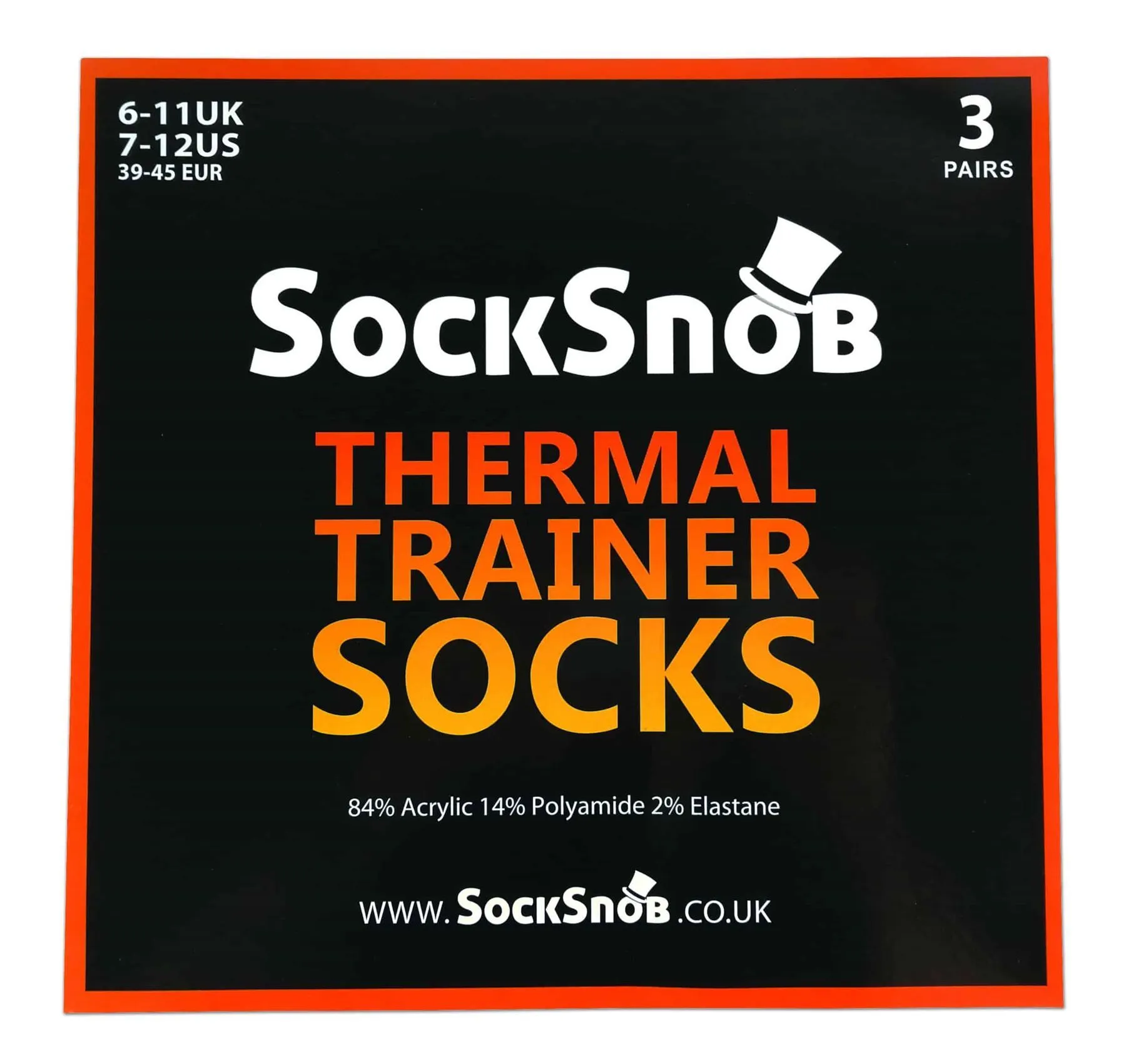 3 Pairs Mens Thermal Trainer Socks (6-11 UK / TTS Charcoal)