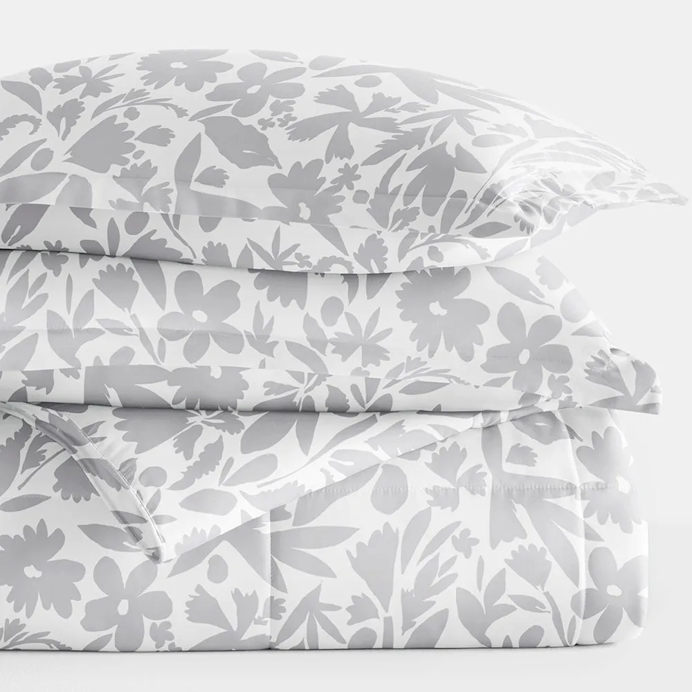 Abstract Garden Patterned Down-Alternative Comforter Set - 12 Days of Deals