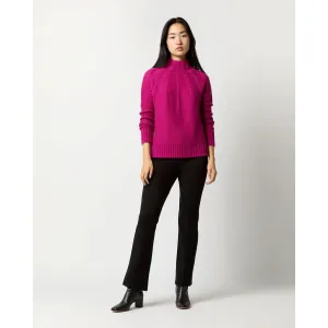 Ann Mashburn Elsey Funnel-Neck Sweater Magenta