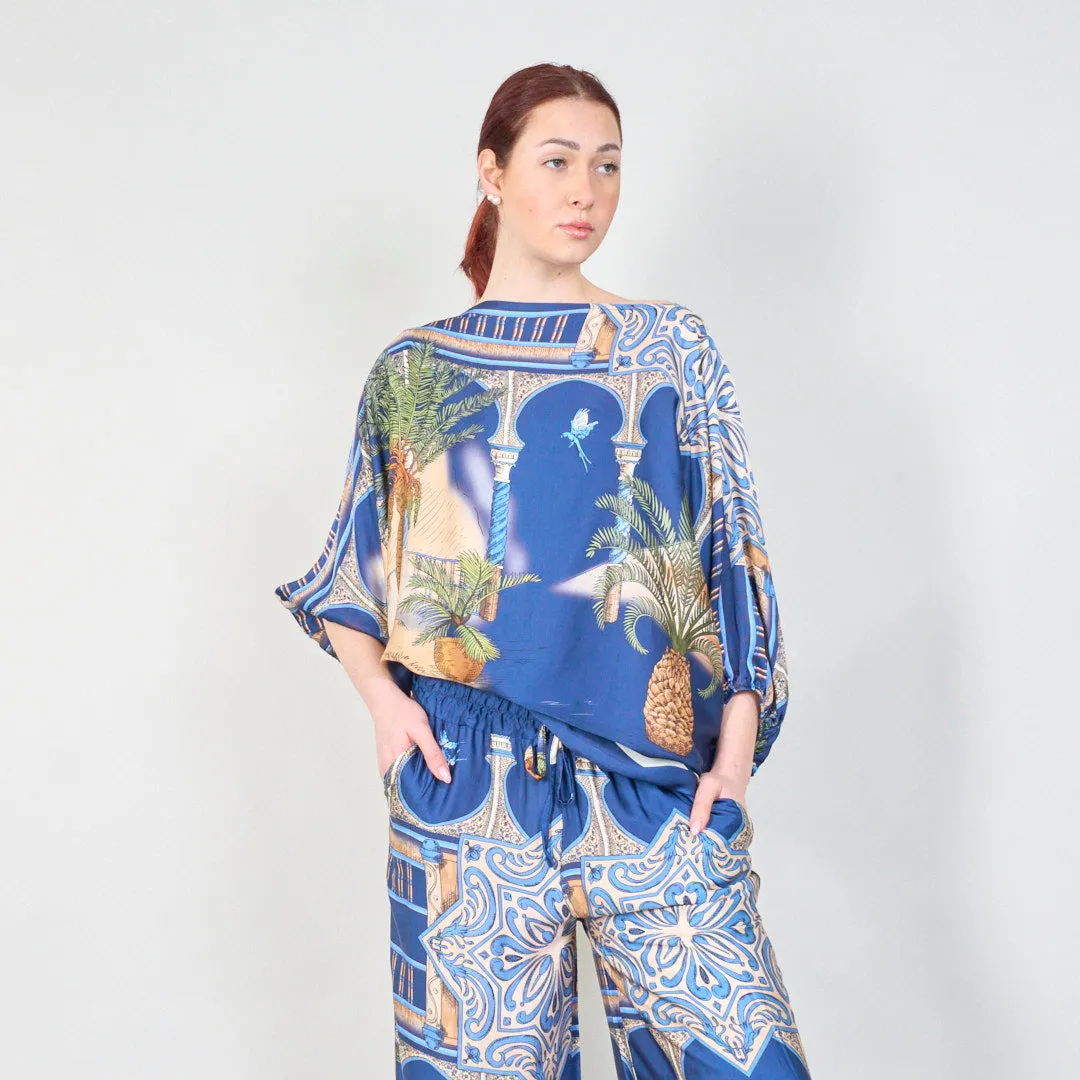 Arabian oasis print flowy blouse wholesale