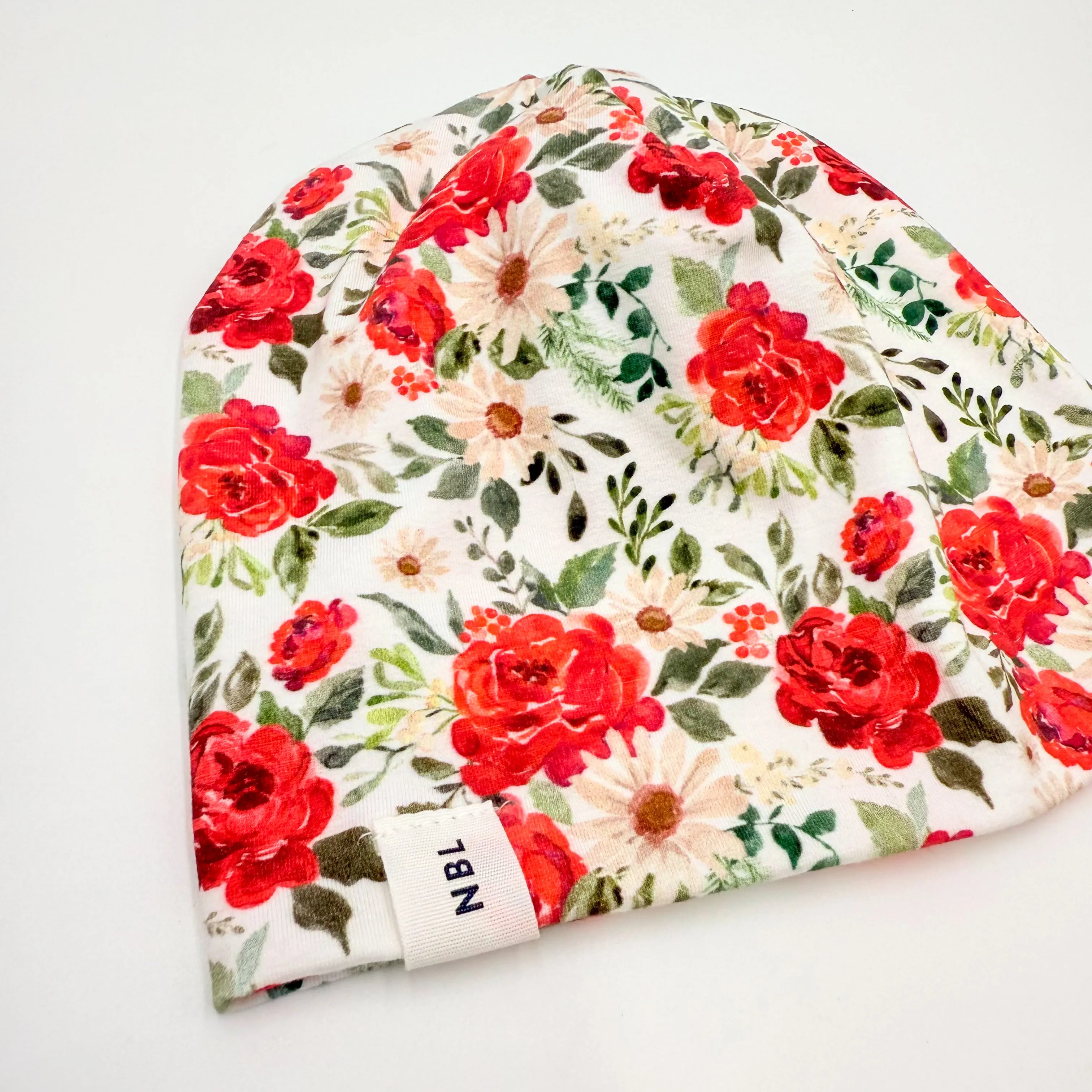 Beanie Hat (Christmas Retro Floral)