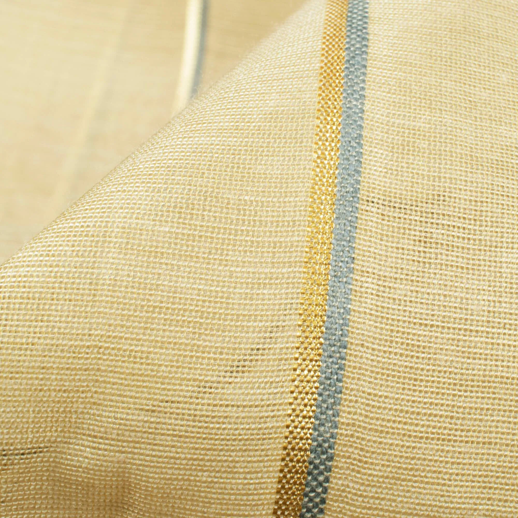 Beige Stripes Pattern Lurex Banarasi Chanderi Fabric