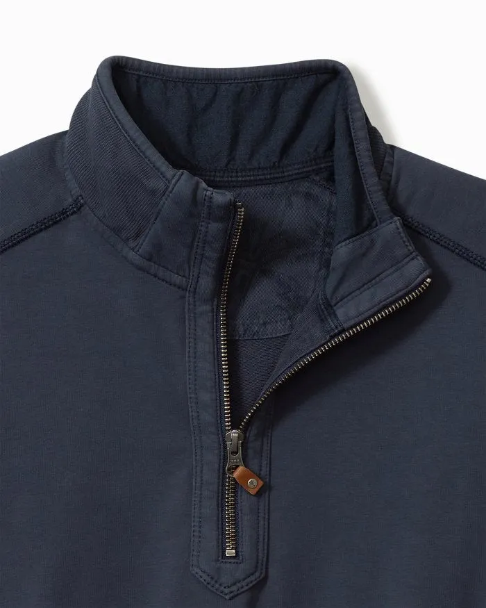 Ben & Terry Half-Zip Sweatshirt in Ocean Deep by Tommy Bahama