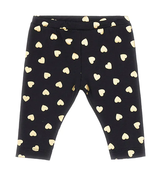 Black Gold Baby Hearts Leggings