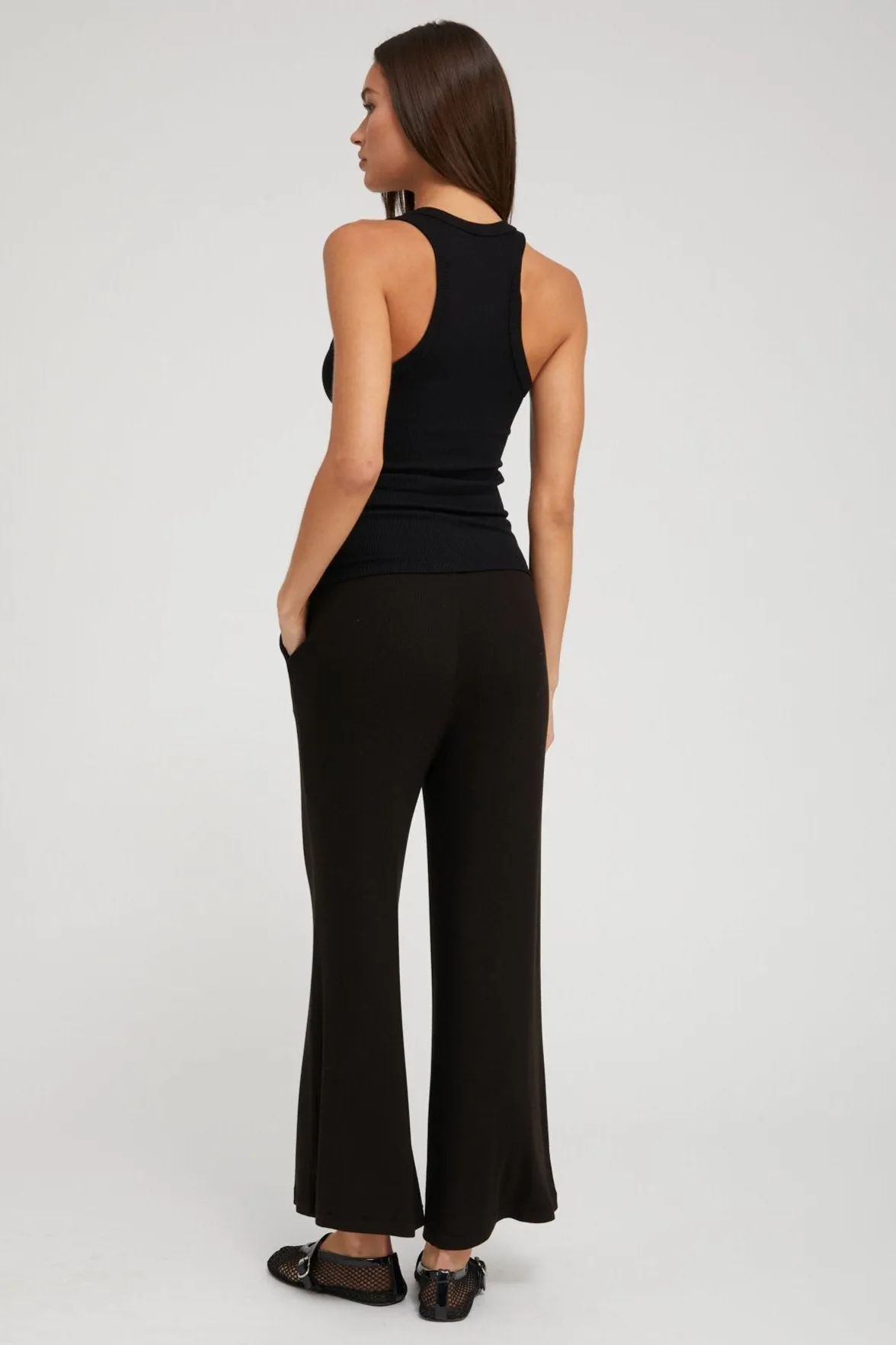 Black Rib Culotte