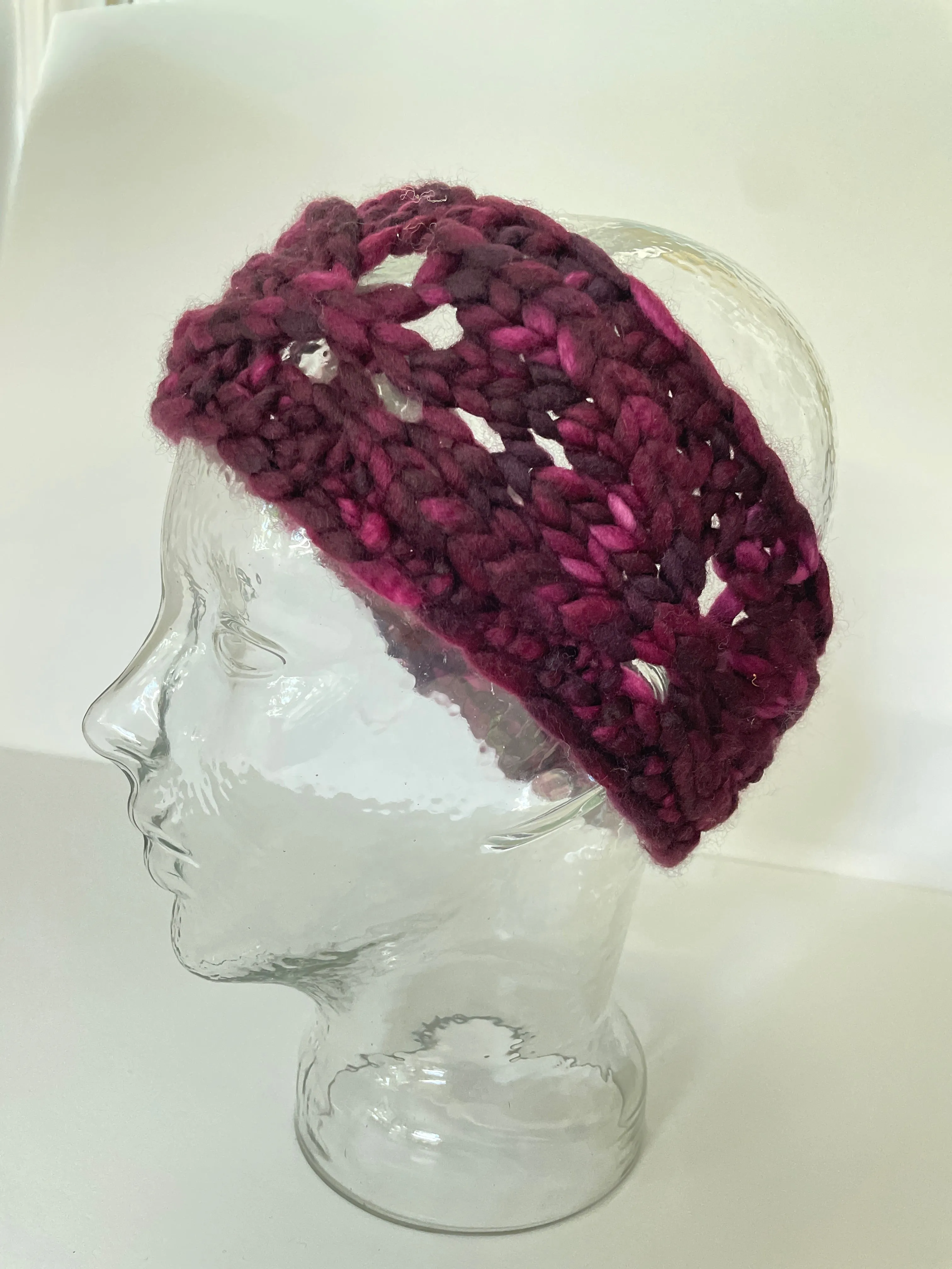 Brookline Headband in Sangria-100% wool