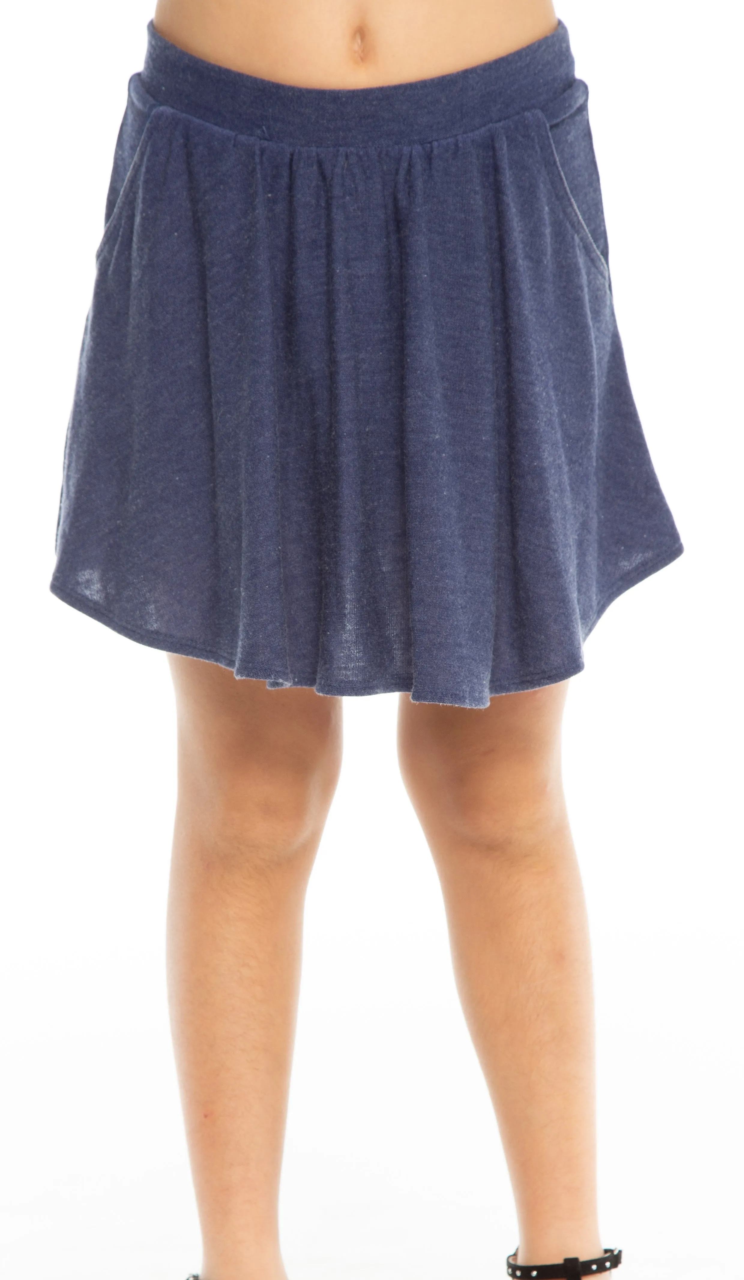 Chaser Gulf Blue Cozy Knit Flouncy Skort