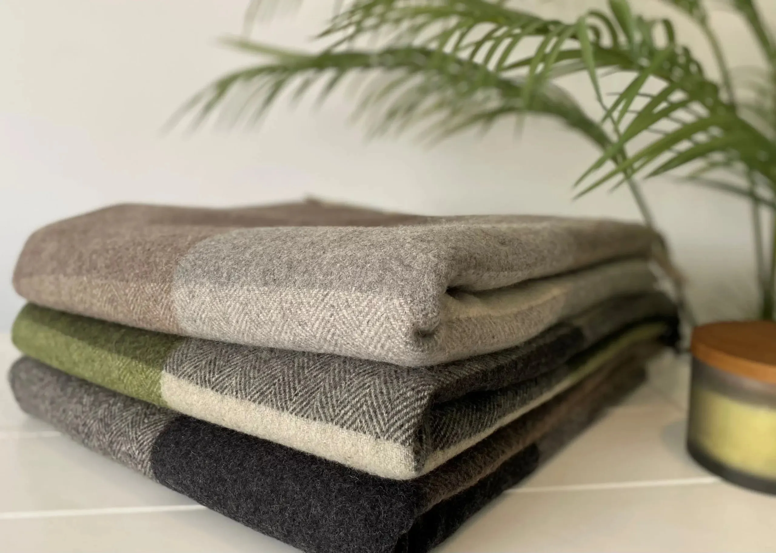 Check Moss Wool Blanket