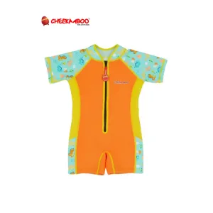 Cheekaaboo Wobbie Toddler Thermal Swimsuit UPF50  - Orange Dino