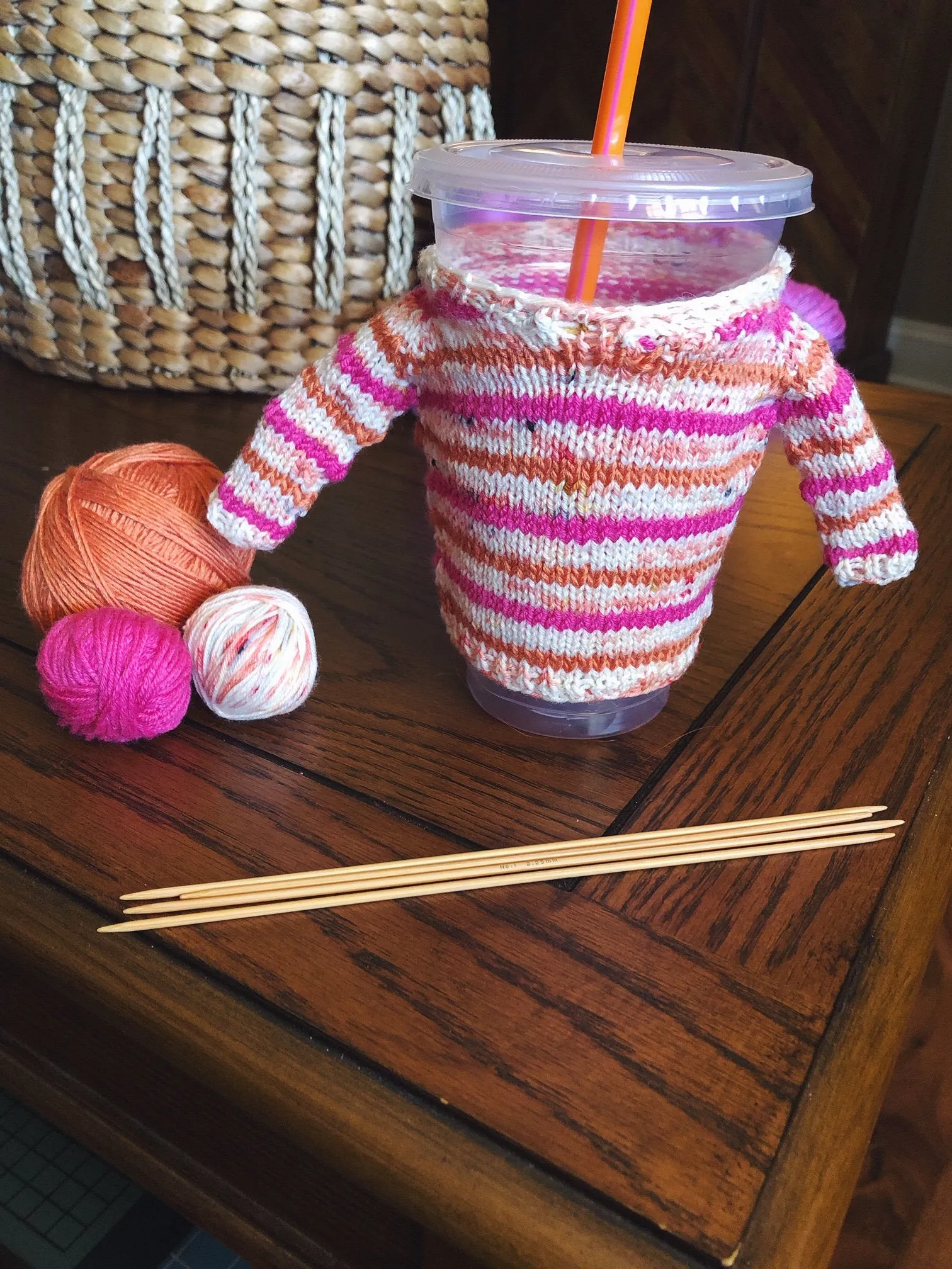 Cold Brew Koozie Hand Knitting Pattern Fingering Weight