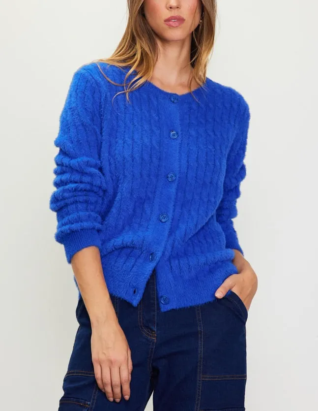 Cozy Button Down Blue Cardigan