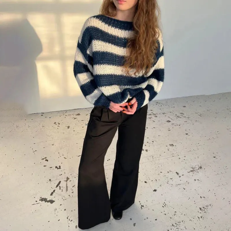 Cozy Striped Oversized Knit Sweater