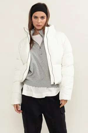 Cream Weekend Ready Quilted Puffer Jacket