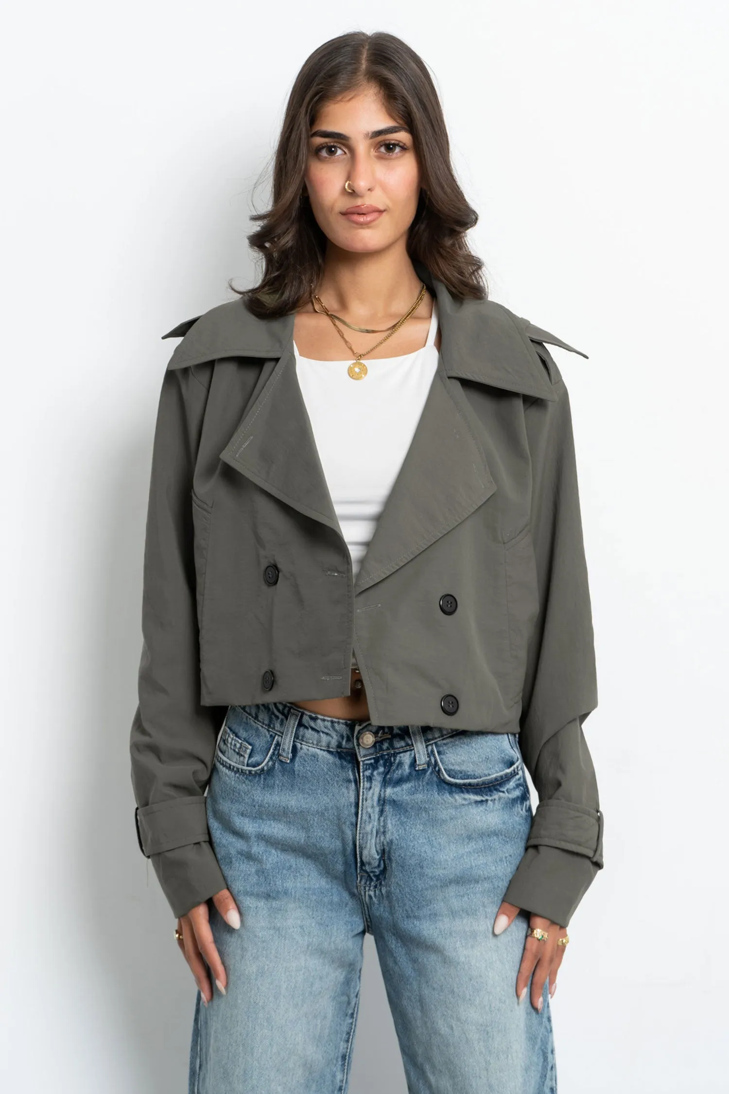 Cropped Trench Jacket - Mitcha Label