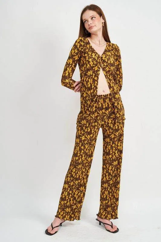 Emory Park | Micro Pleat Lounge Printed Pants