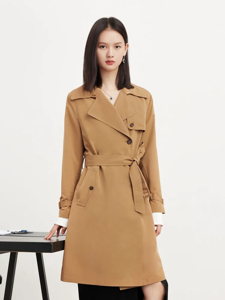 EP YAYING Mid-Length Trench Coat