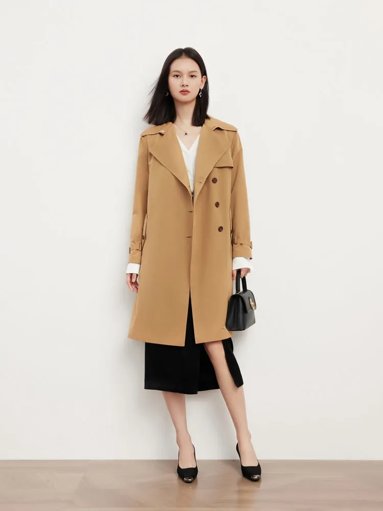 EP YAYING Mid-Length Trench Coat