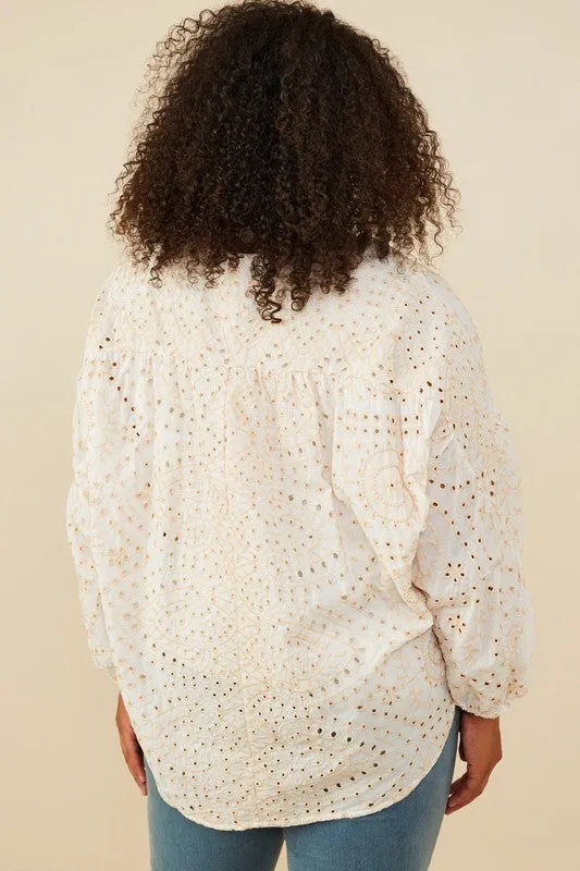 Everything Eyelet Embroidered Tassle Top