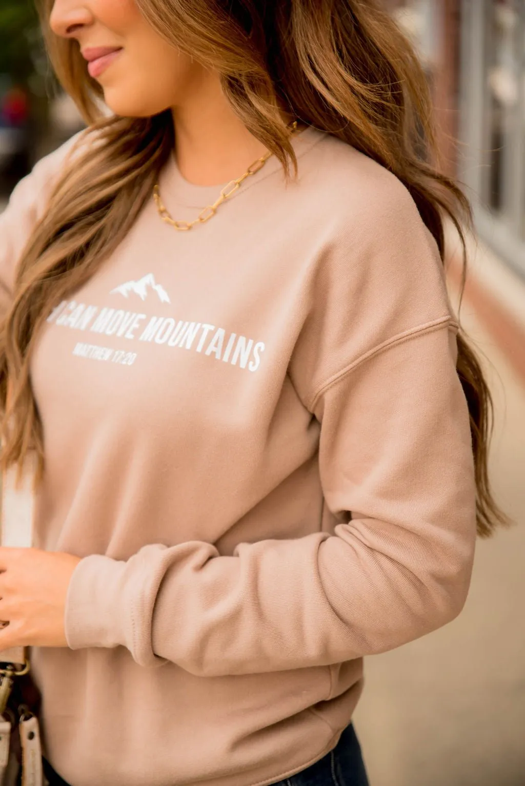 Faith Can Move Mountains Graphic Crewneck