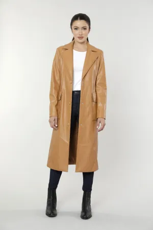 Faux Leather Trench Coat