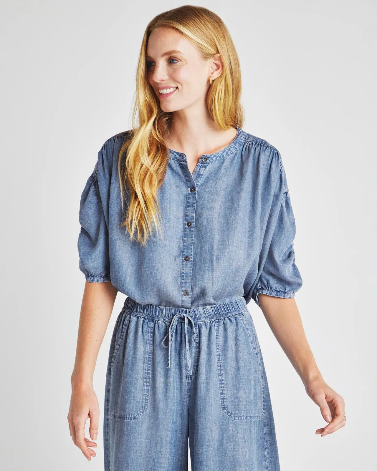 Fiorella Indigo Blouse