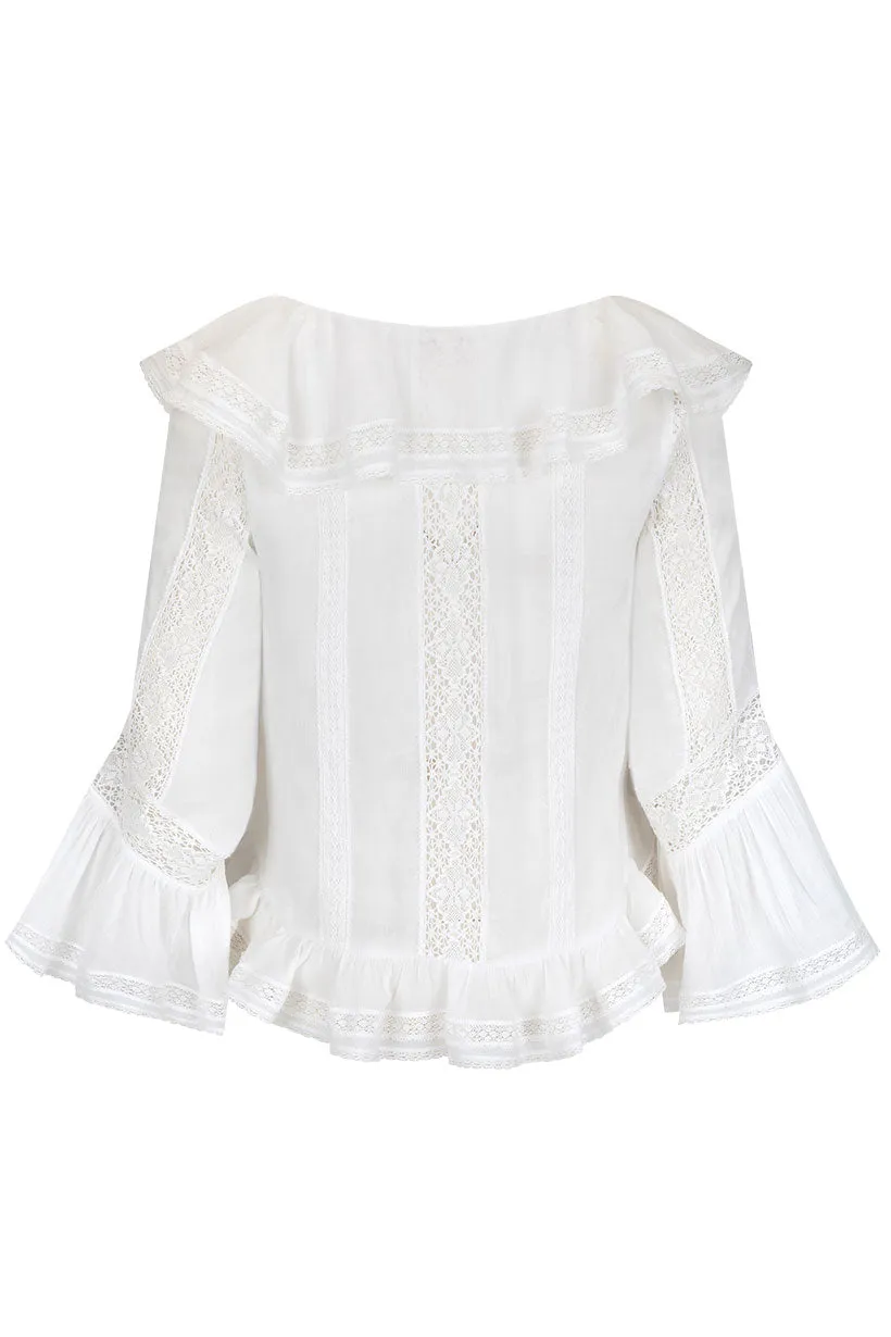 Fleur Lace Frill Blouse