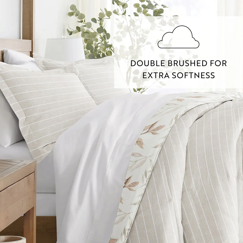 Foliage Stripe Reversible Down-Alternative Comforter Set - 12 Days of Deals