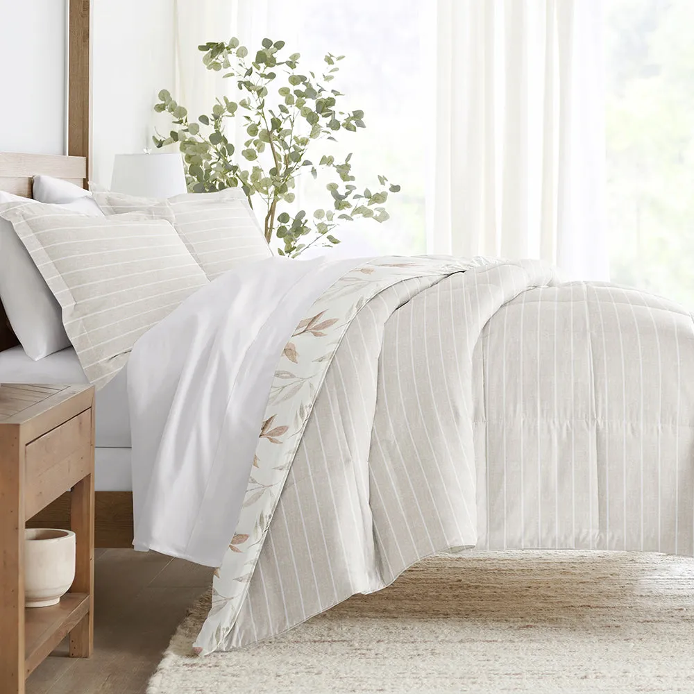 Foliage Stripe Reversible Down-Alternative Comforter Set - 12 Days of Deals