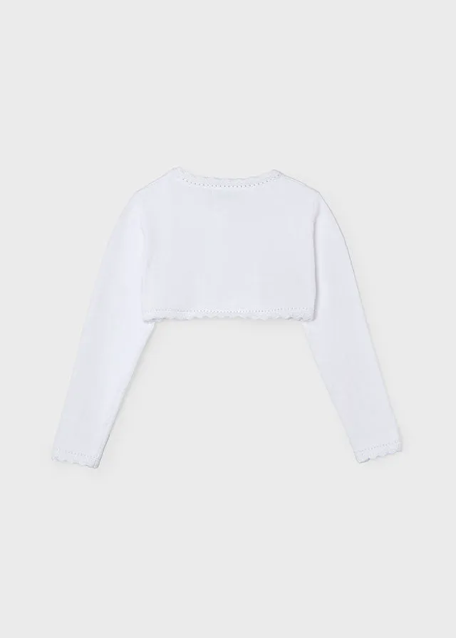 Girls White Bolero Sweater