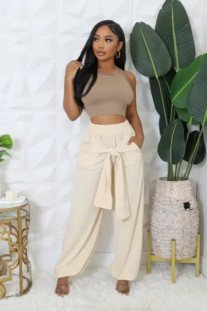 High Waist Front Tie Joggers