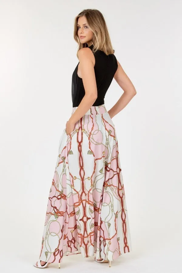 High Waist Wide Leg Printed Palazzo Pants