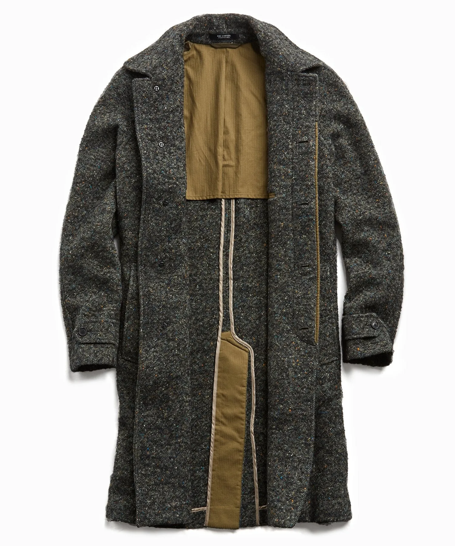 Italian Wool Fleck Topcoat in Olive