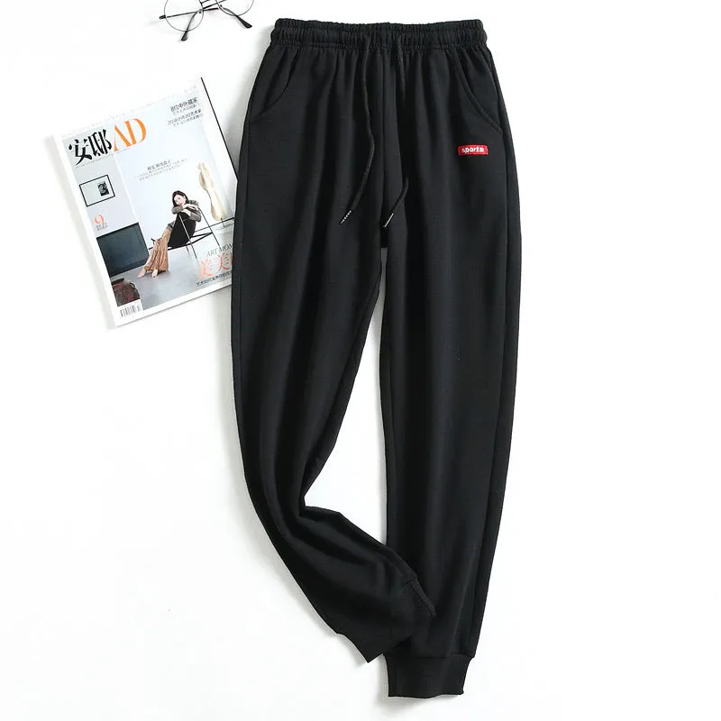 Jogger Men Casual Sporty Summer Solid Colored Trendy Korean Long Inner Pants