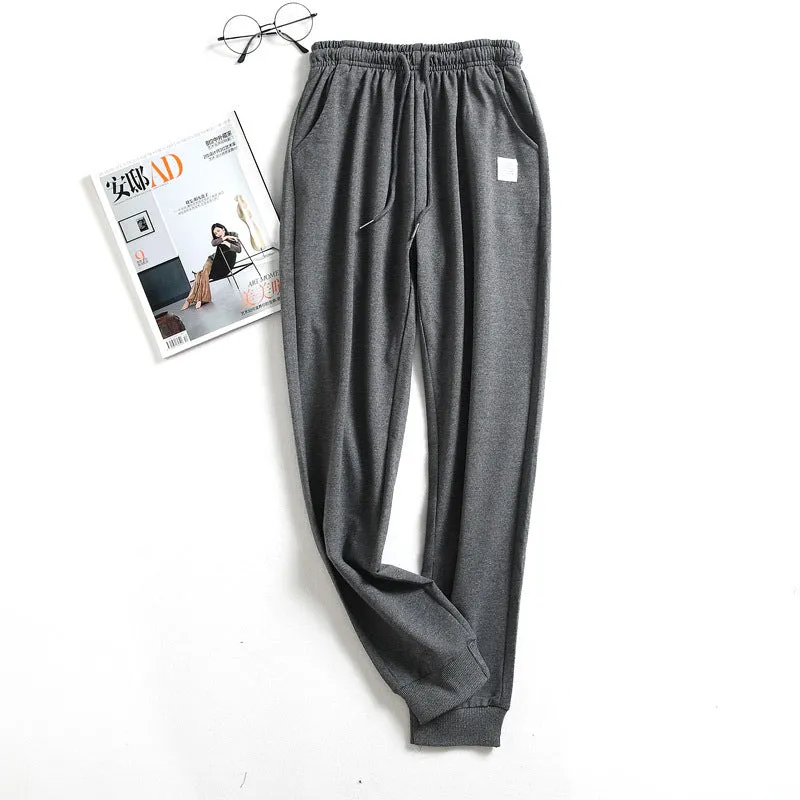 Jogger Men Casual Sporty Summer Solid Colored Trendy Korean Long Inner Pants