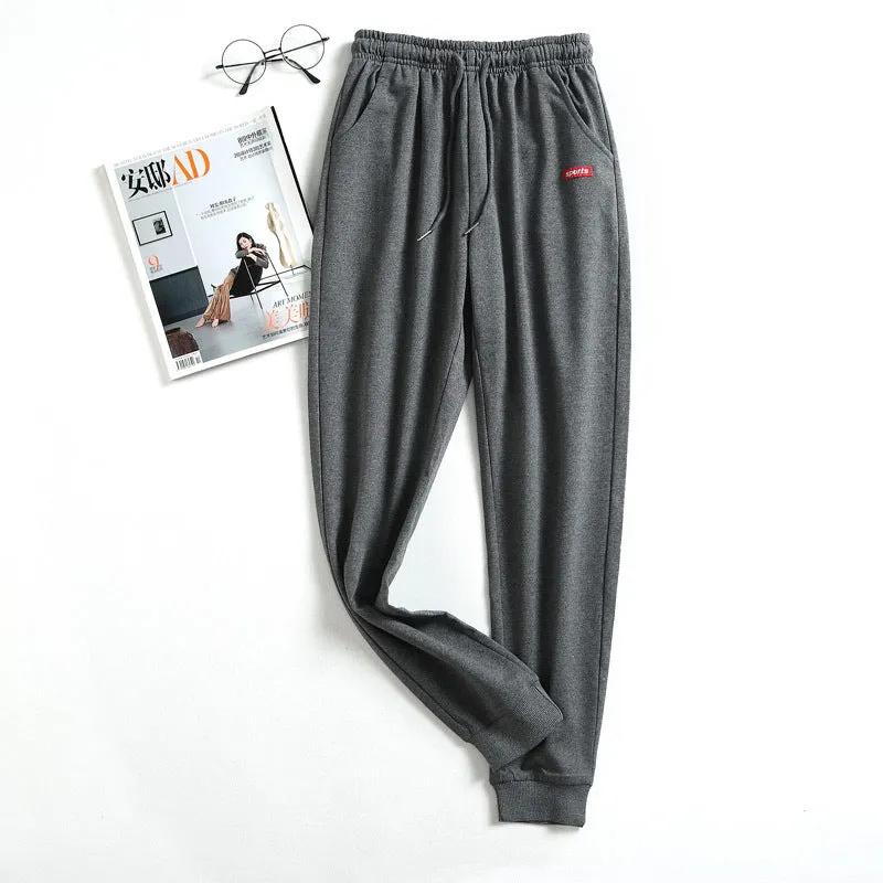 Jogger Men Casual Sporty Summer Solid Colored Trendy Korean Long Inner Pants