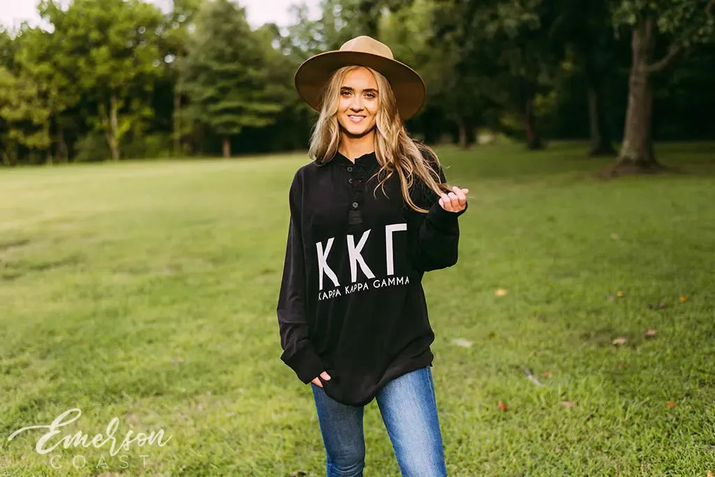 Kappa Kappa Gamma Simple Black Thermal Henley