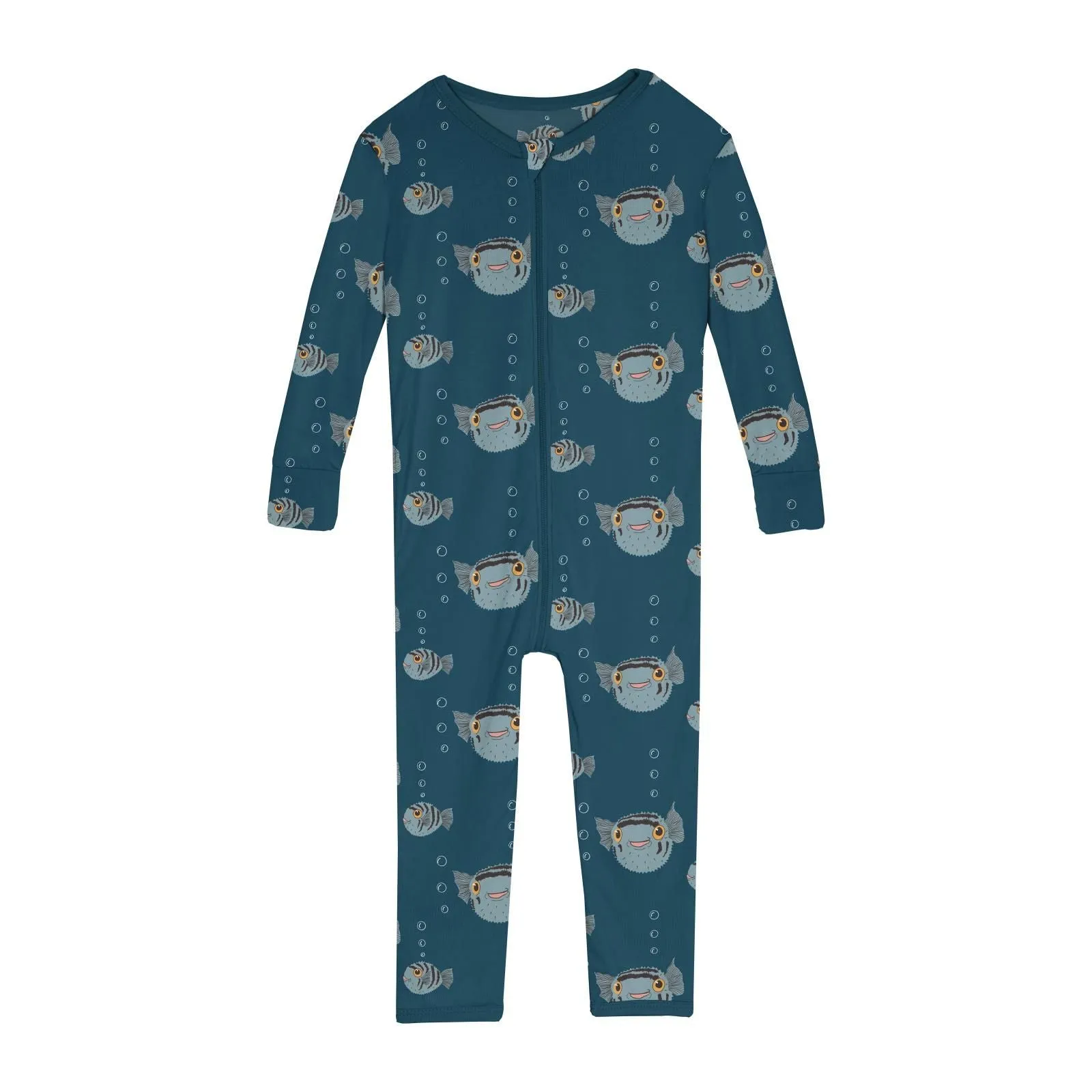 Kickee - Zipper Convertible Sleeper - Peacock Puffer Family