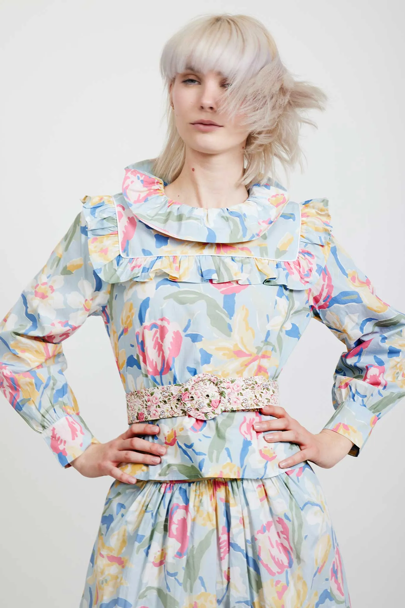 Laura Ashley x BATSHEVA Rhodri Blouse in Tulips