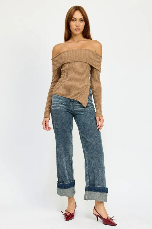 Lena Asymmetrical Off Shoulder Top