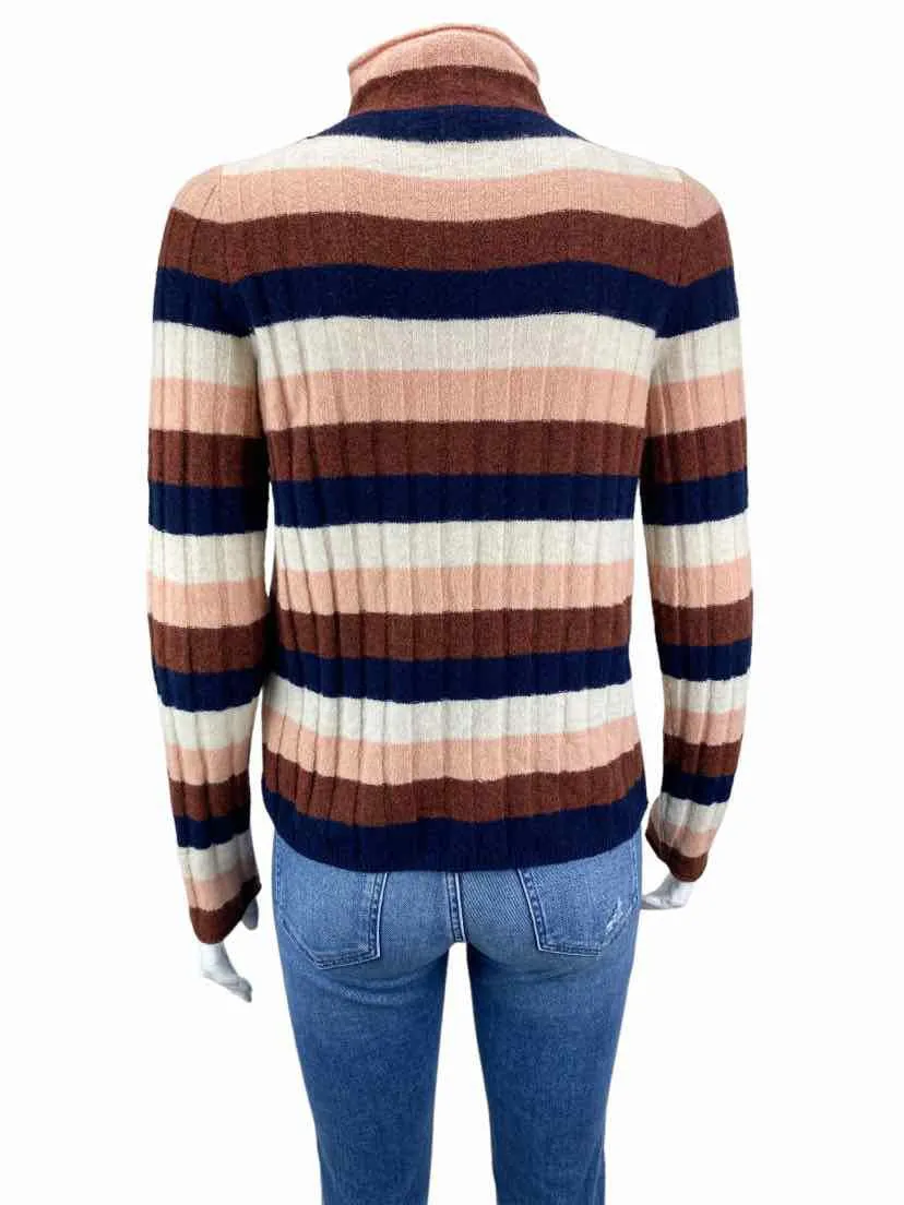 Madewell Women's Striped Rib Sweater Pink/Multi Size S