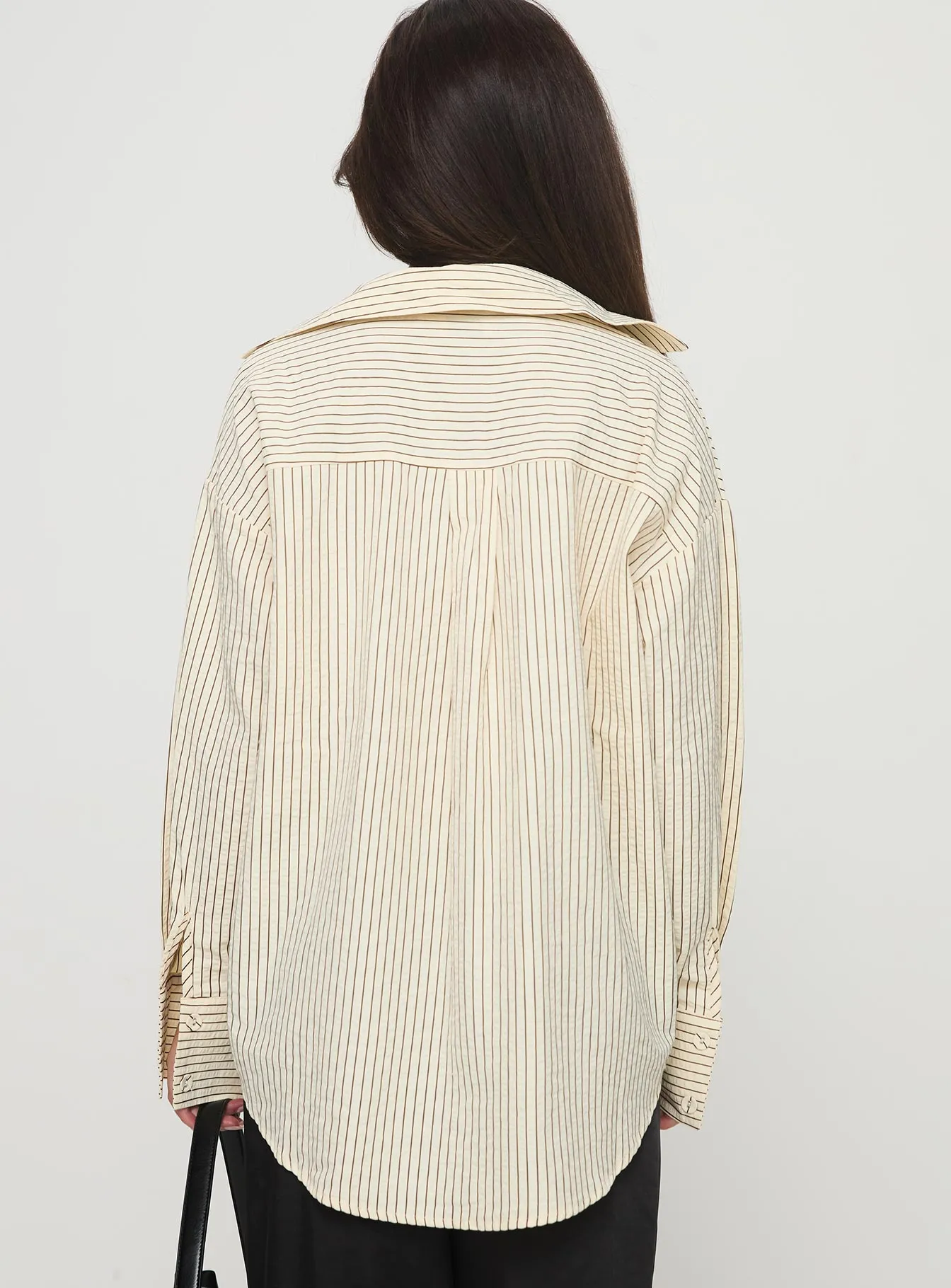 Mallin Shirt Cream/Brown Stripe