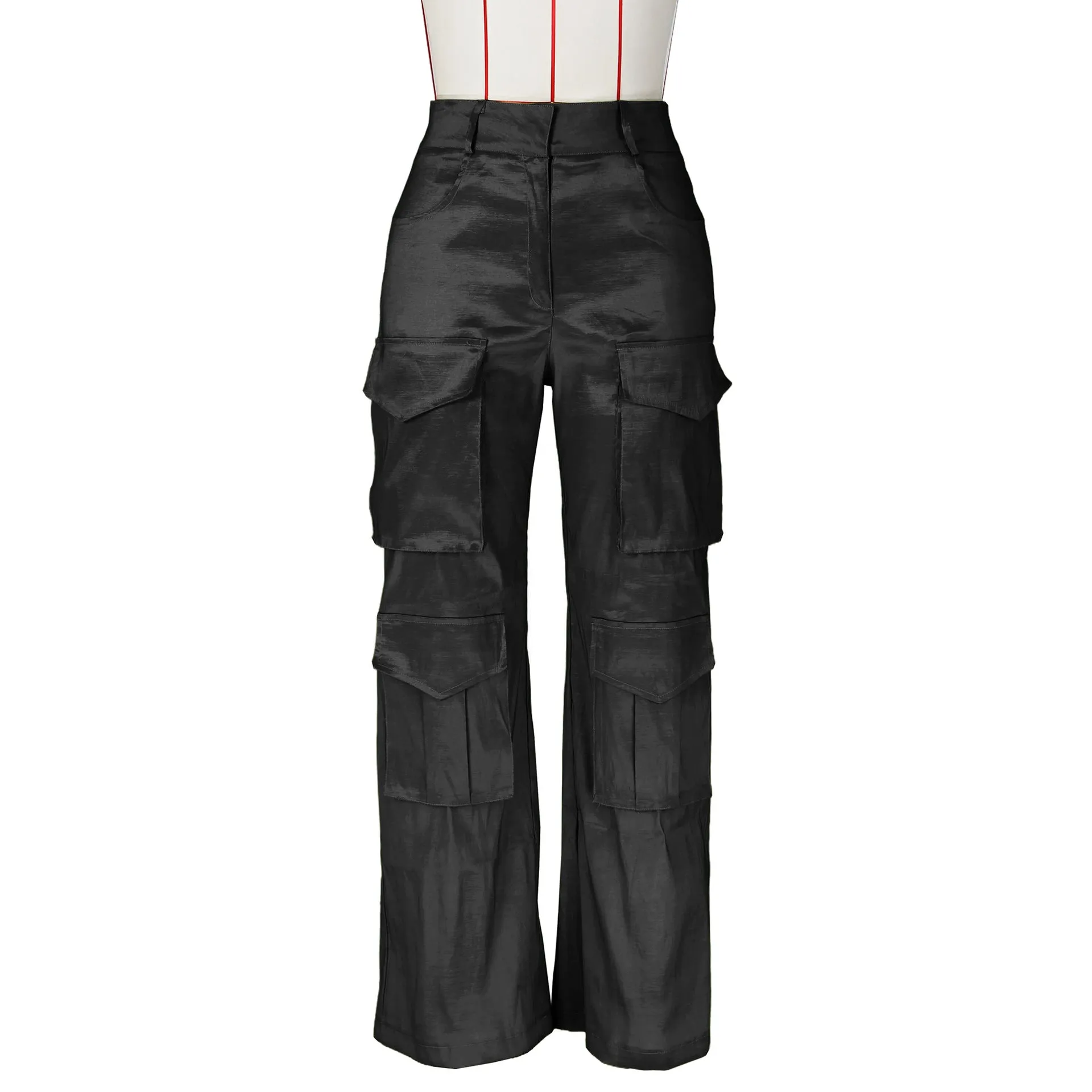 MB FASHION High-Waisted Cargo Pants with Pockets 0617LY