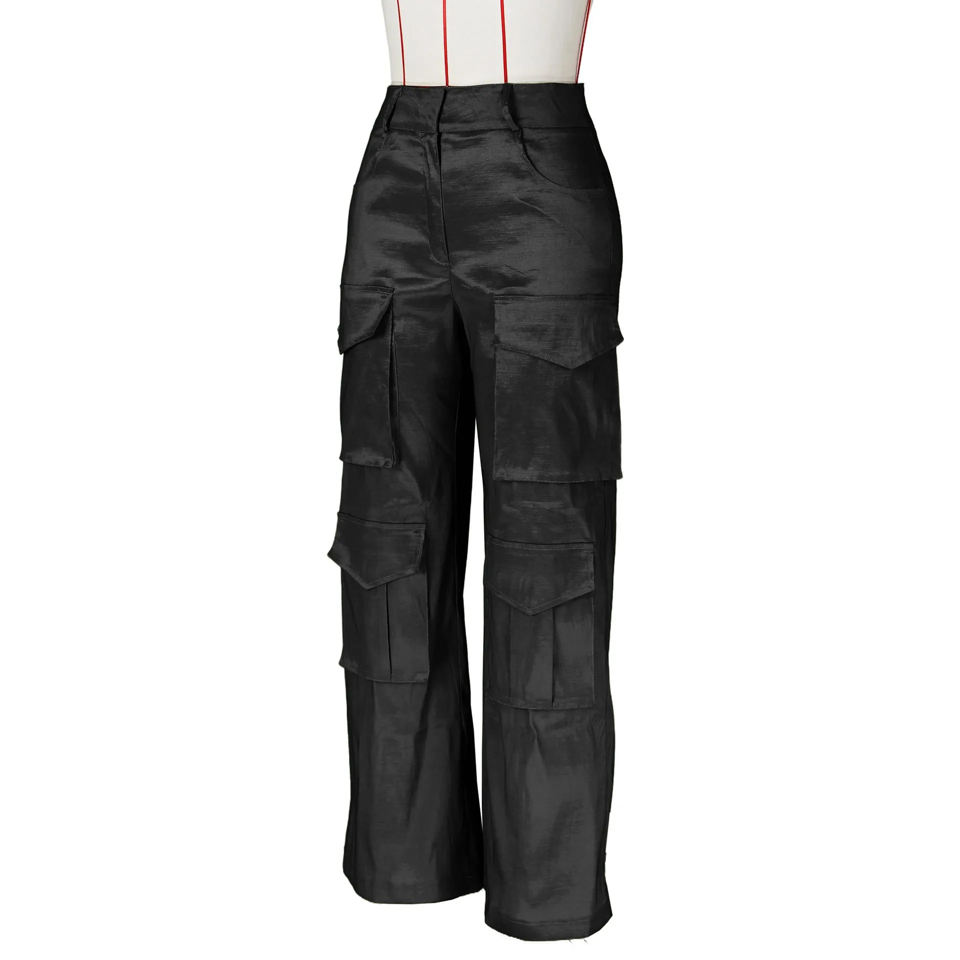 MB FASHION High-Waisted Cargo Pants with Pockets 0617LY