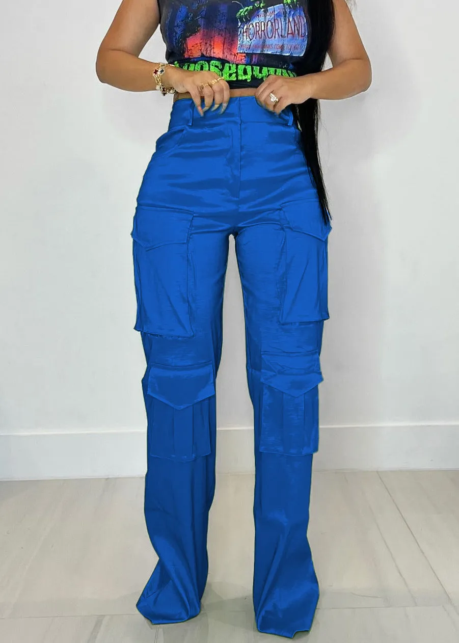 MB FASHION High-Waisted Cargo Pants with Pockets 0617LY