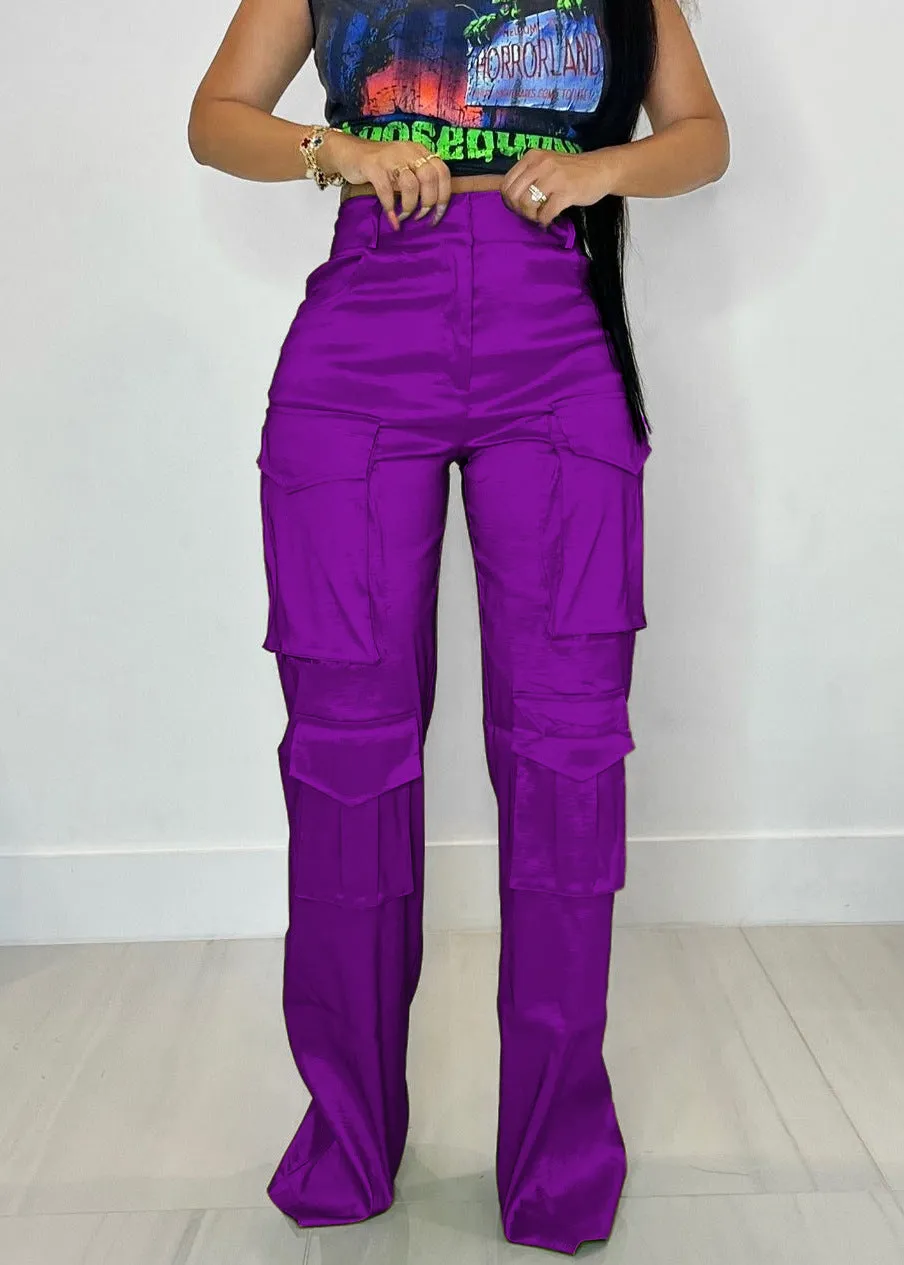 MB FASHION High-Waisted Cargo Pants with Pockets 0617LY