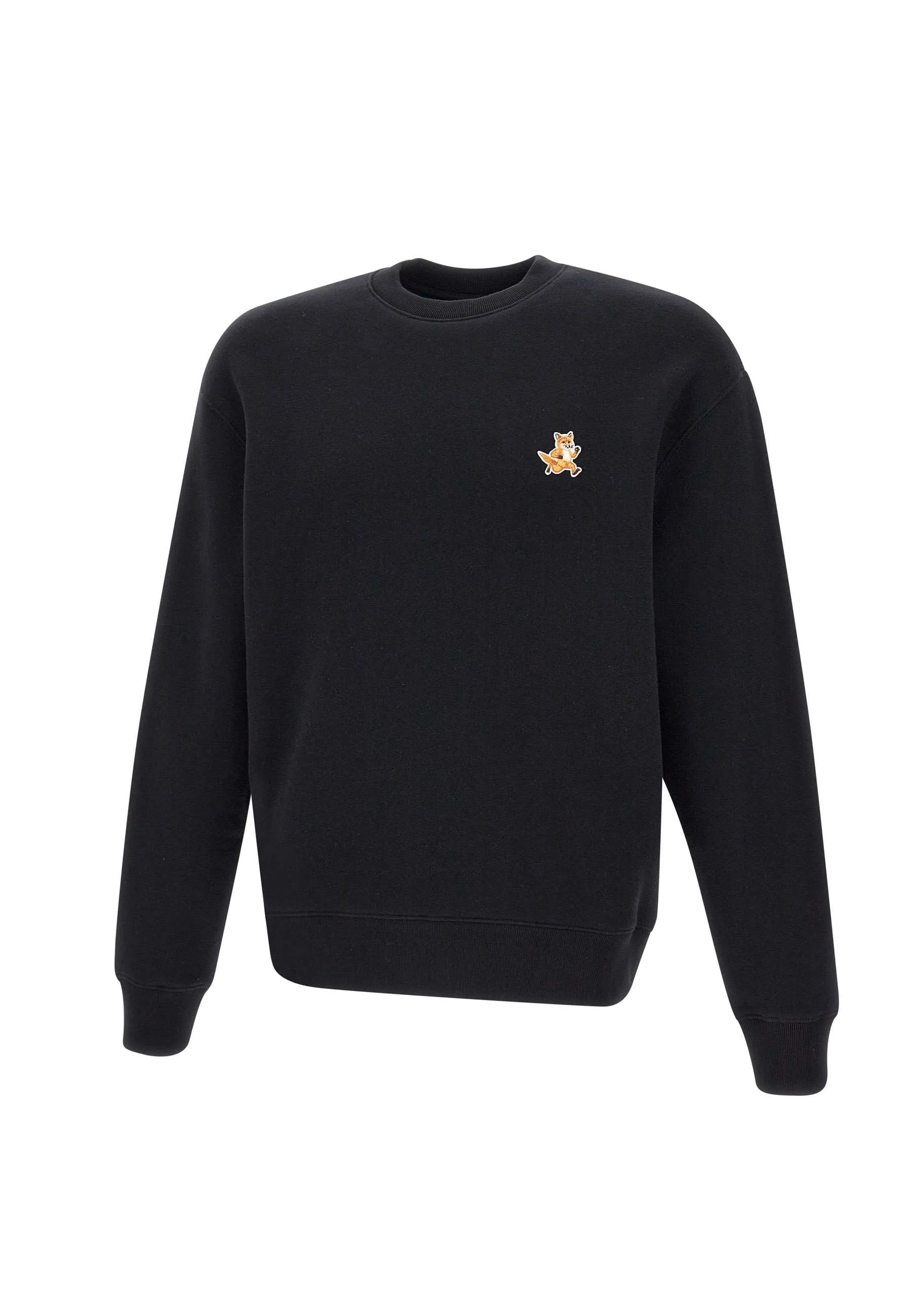 Men's Black Cotton Sweatshirt with Logo