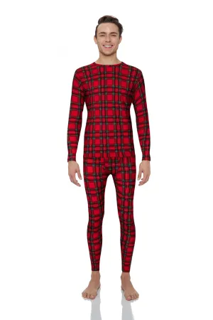 Men's Plaid Thermal Underwe Set