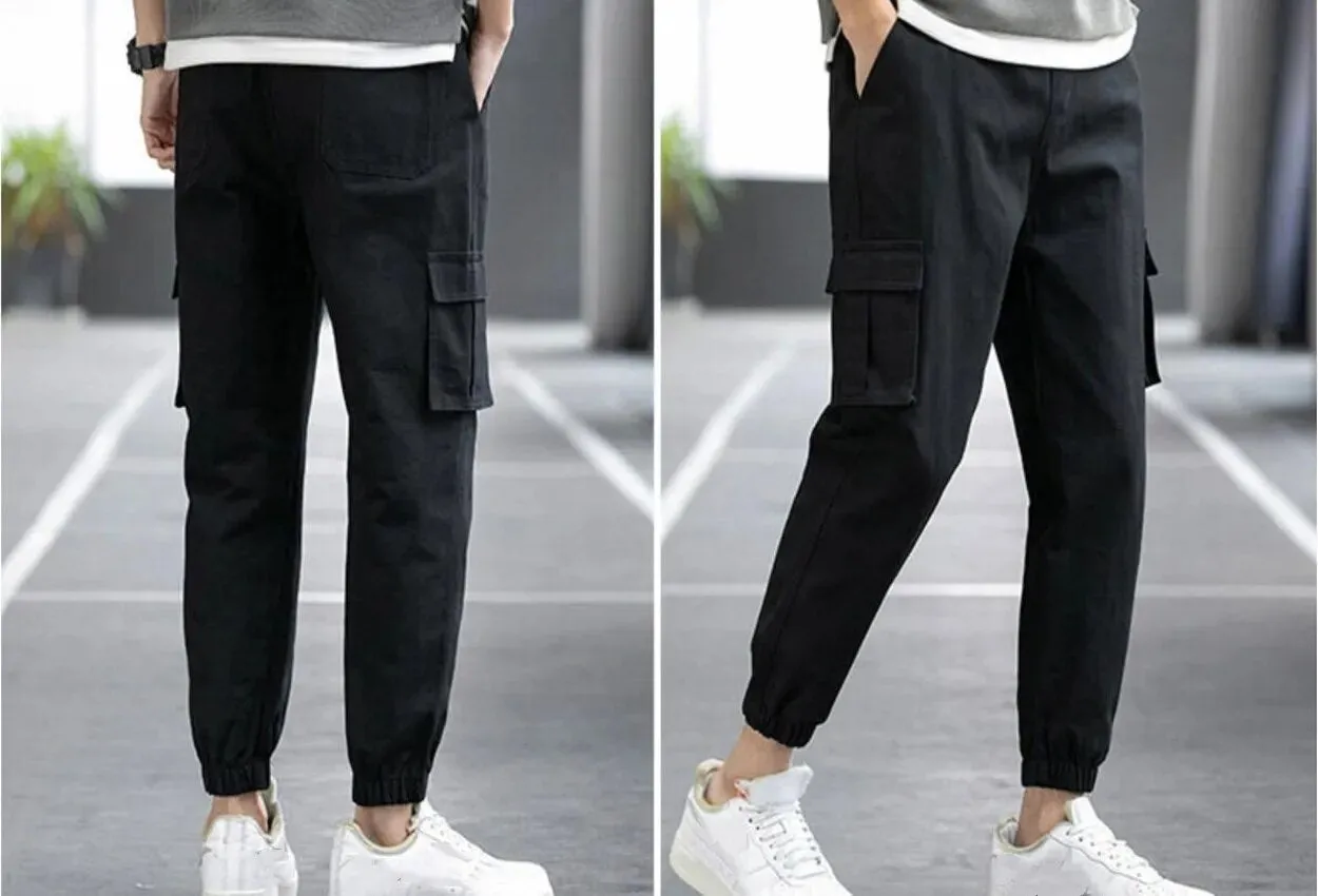 Men's Trendy Black Loose Cargo Baggy Pants | Ideal for Summer