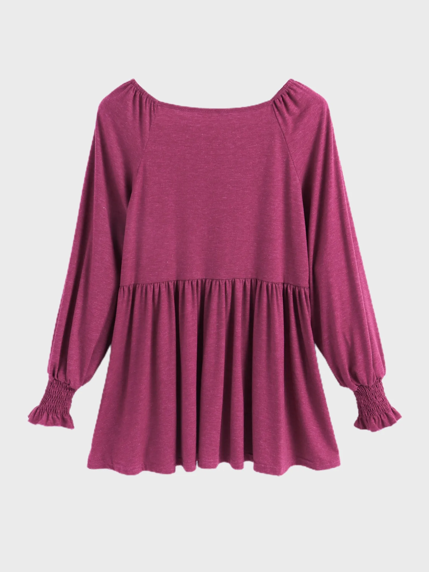 Midsize V-neck Long Sleeve Casual Blouse