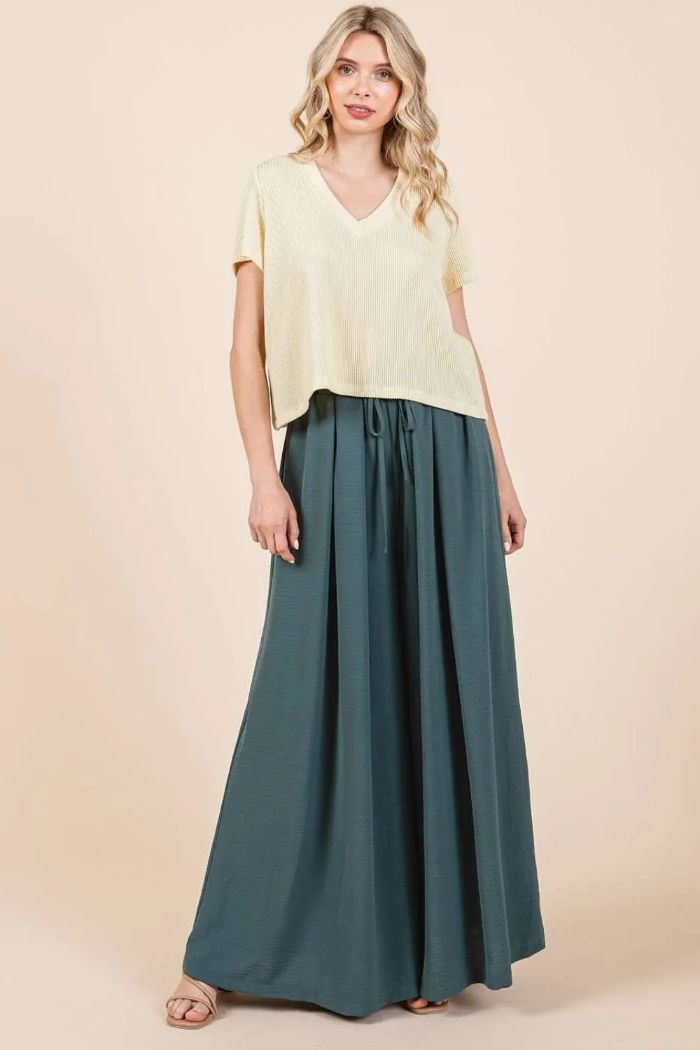 Mittoshop Pleated Wide Leg Pants